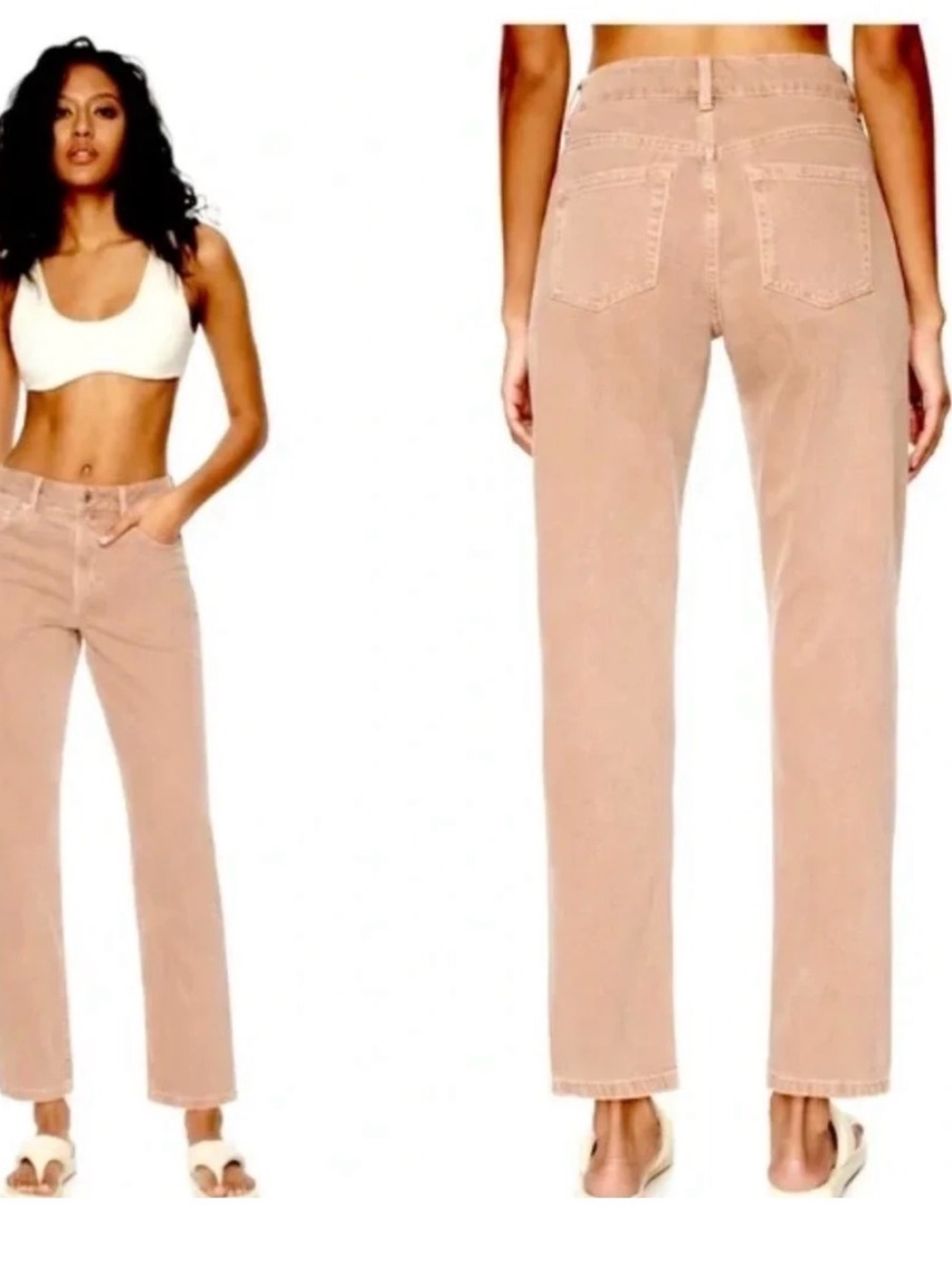 Dynamite Straight Leg Jeans in Blush Tan